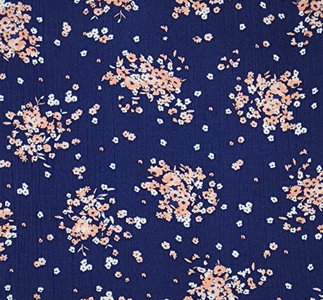 1 Yard Navy Rayon Textured Crinkle Fabric for Apparel Sewing Skirts Dresses and Blouses 50/52" Width