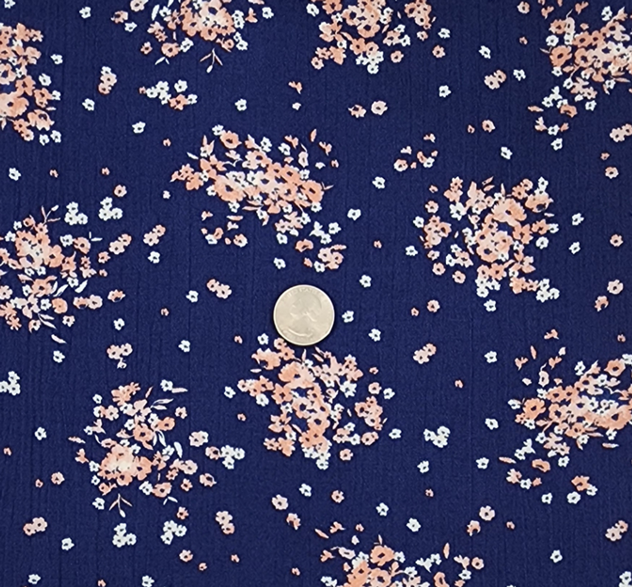 1 Yard Rayon Crinkle Navy Woven Fabric, 50/52" Wide 100% Rayon