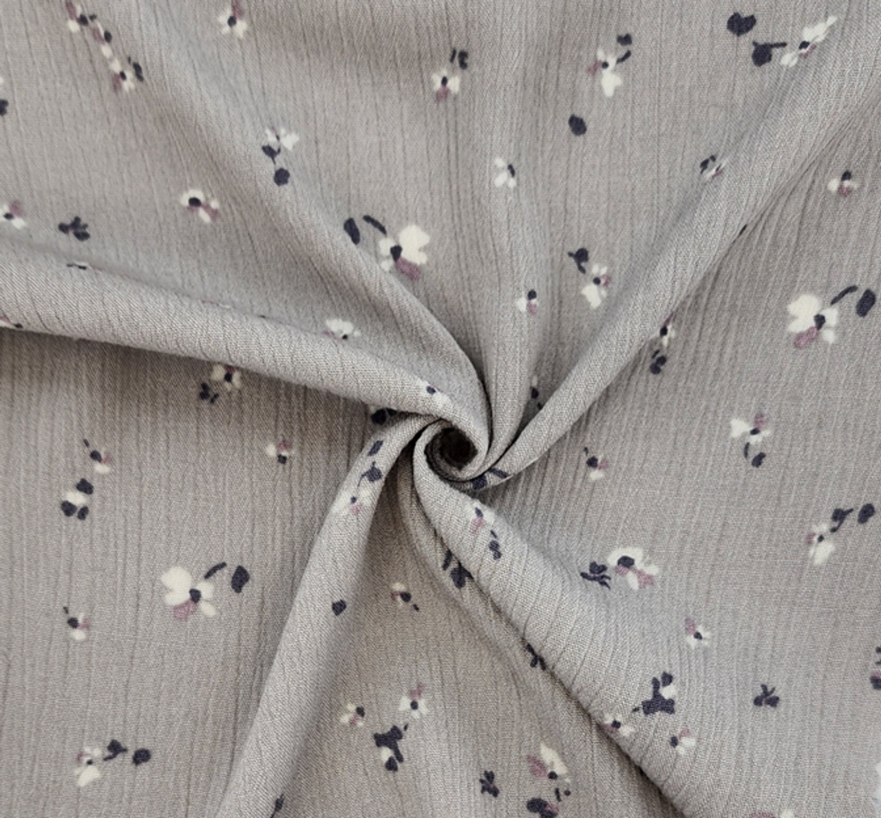 1 Yard Rayon Crinkle Silver Woven Fabric, 50/52" Wide 100% Rayon