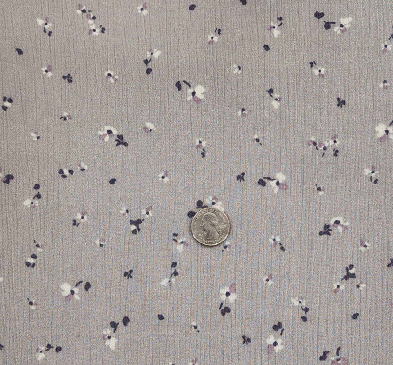 1 Yard Rayon Crinkle Silver Woven Fabric, 50/52" Wide 100% Rayon