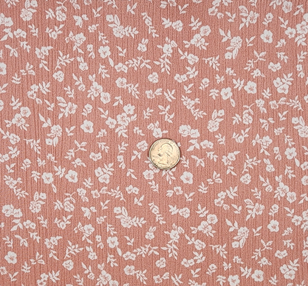 1 Yard Soft Coral Cloud Rayon Crinkle Apparel Fabric 50 Inch Width