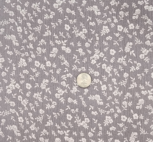 1 Yard Soft Gray Rayon Crinkle Apparel Fabric 50 Inch Width