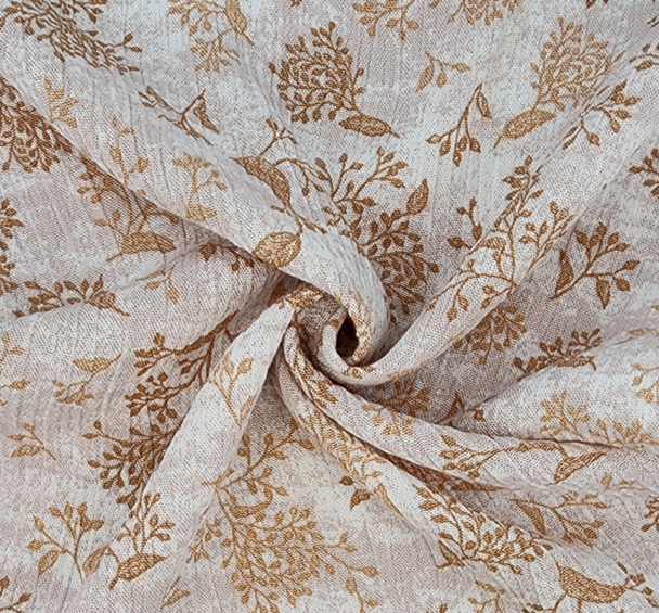 1 Yard Taupe Rayon Crinkle Lightweight Fabric for Summer Clothing Dresses and Scarves 50/52 Inch Width
