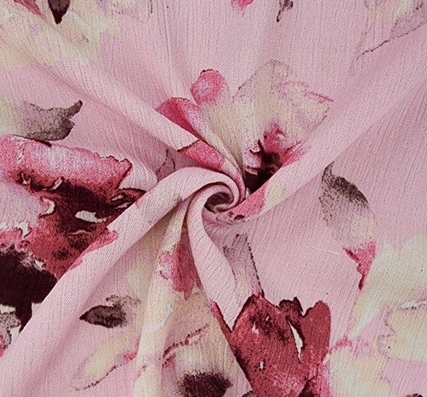 1 Yard Dusty Pink Rayon Crinkle Fabric Lightweight with Soft Drapey Texture for Dresses Blouses and Skirts 50/52 Inch Width