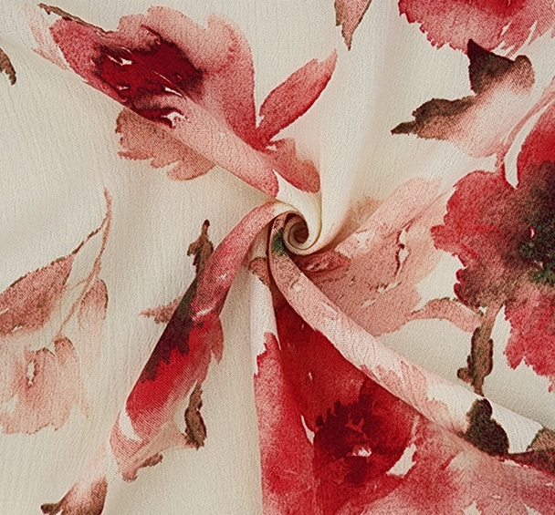 1 Yard Neutral Rayon Crinkle Fabric Airy Lightweight Material with Smooth Drapey Texture for Dresses Blouses and Skirts 50/52 Inch Width
