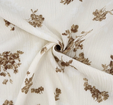 1 Yard Wide 50/52" Rayon Crinkle Taupe Fabric Lightweight Woven Apparel