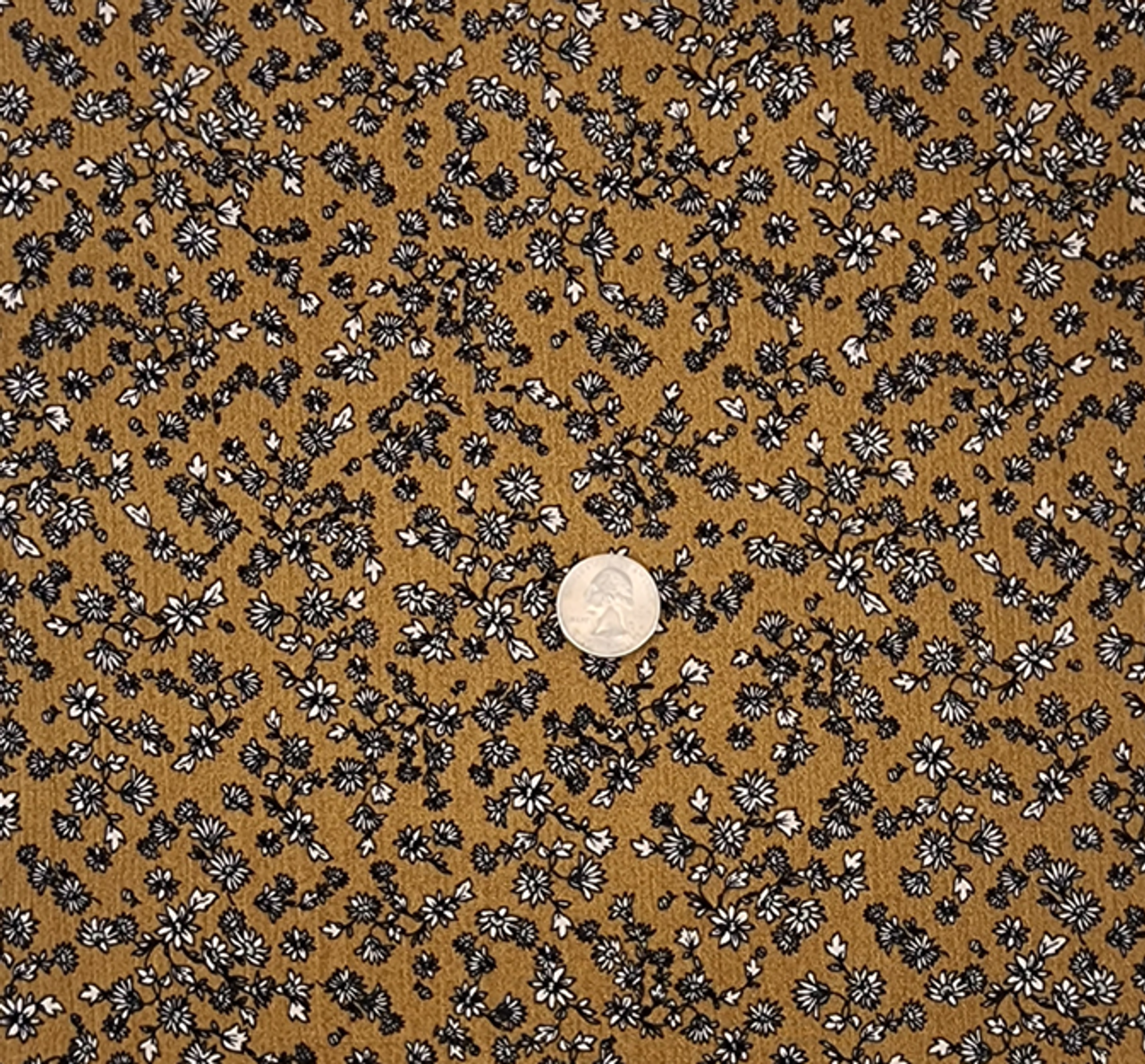 1 Yard Mustard Gold Rayon Crinkle Fabric 50/52" Wide Lightweight Textured Apparel Material