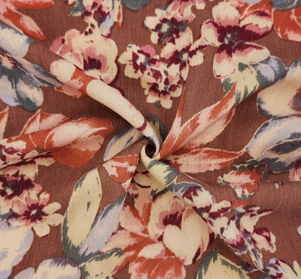 1 Yard Clay/Mauve Rayon Crinkle Fabric 50/52" Wide Lightweight Apparel Fabric