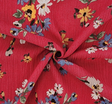 Rayon Crinkle 1D1583 Teaberry Rayon Fabric - Teaberry Crinkle Texture, 50/52" Width (1 Yard)