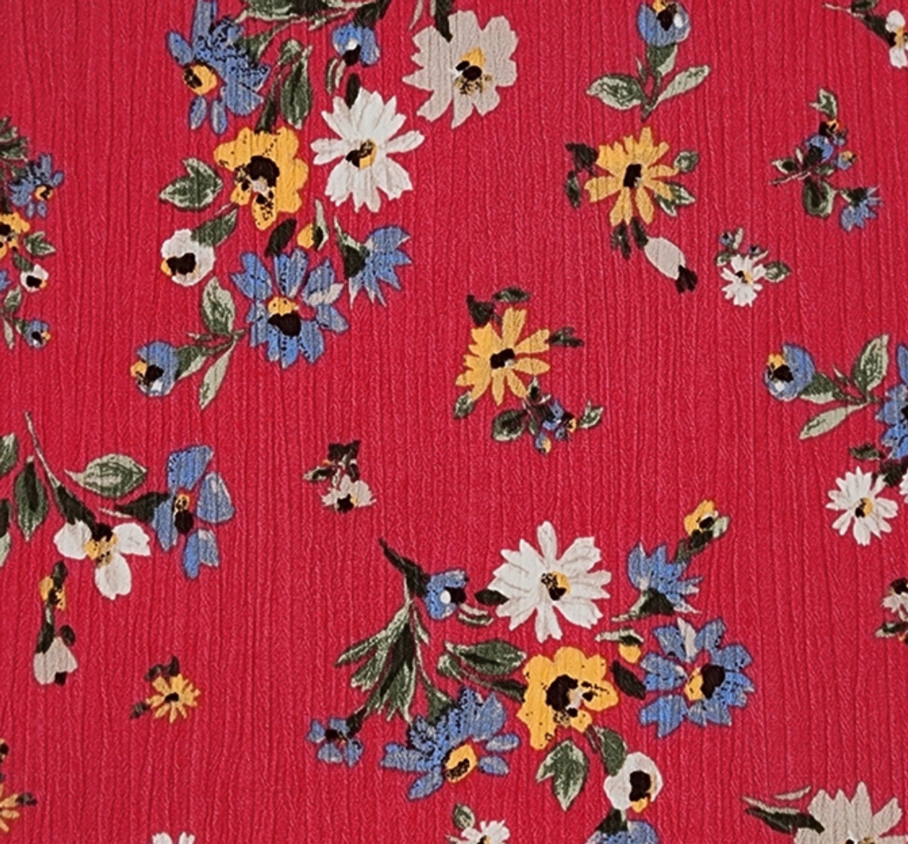 1 Yard Rayon Crinkle Crepon Fabric Teaberry , 50/52” Wide Lightweight Woven Apparel Material