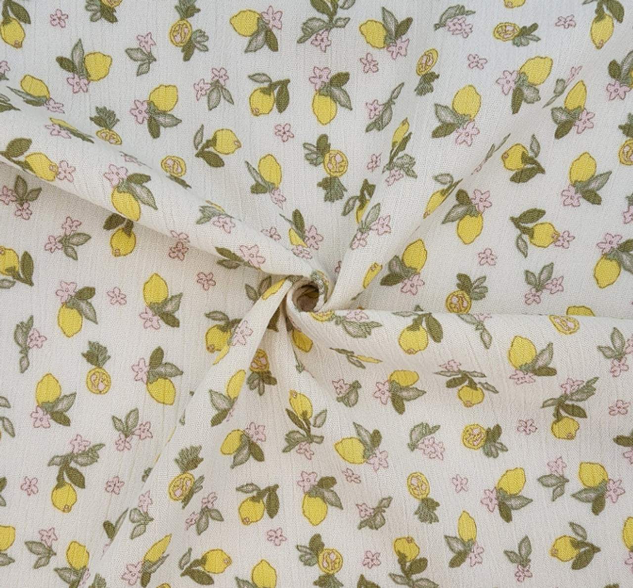 1 Yard Lightweight Lemon Rayon Crinkle Fabric, 50/52" Wide, 100% Rayon Apparel Material