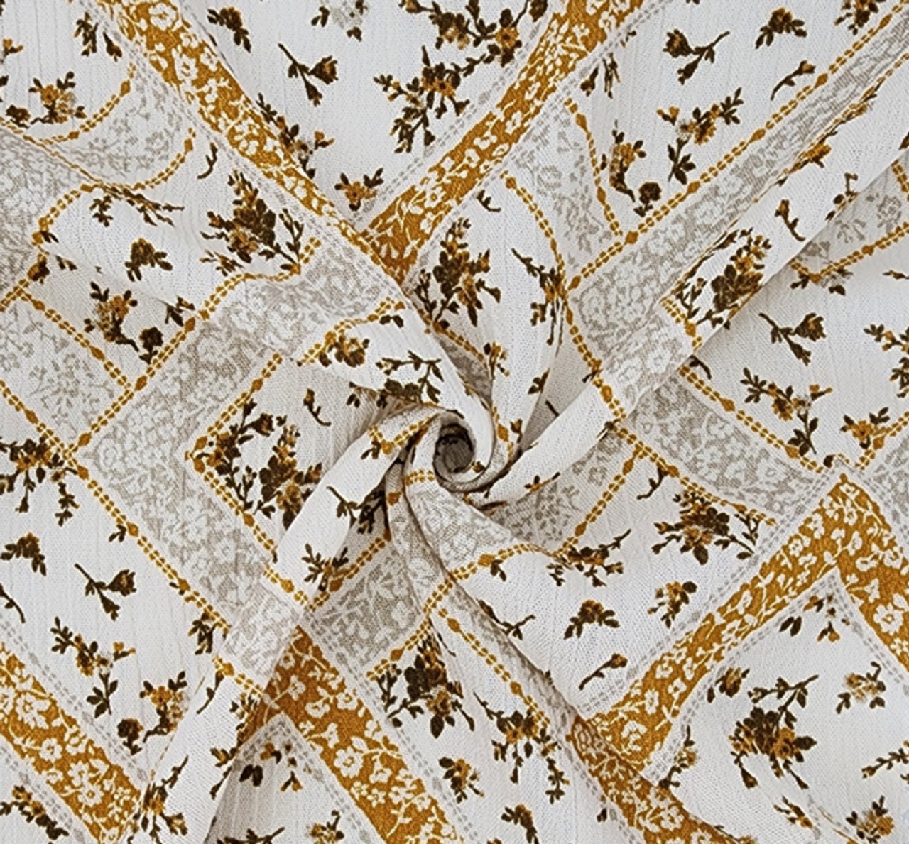 1 Yard Honey Gold Rayon Crinkle Fabric, 50/52" Wide, Lightweight Apparel Material