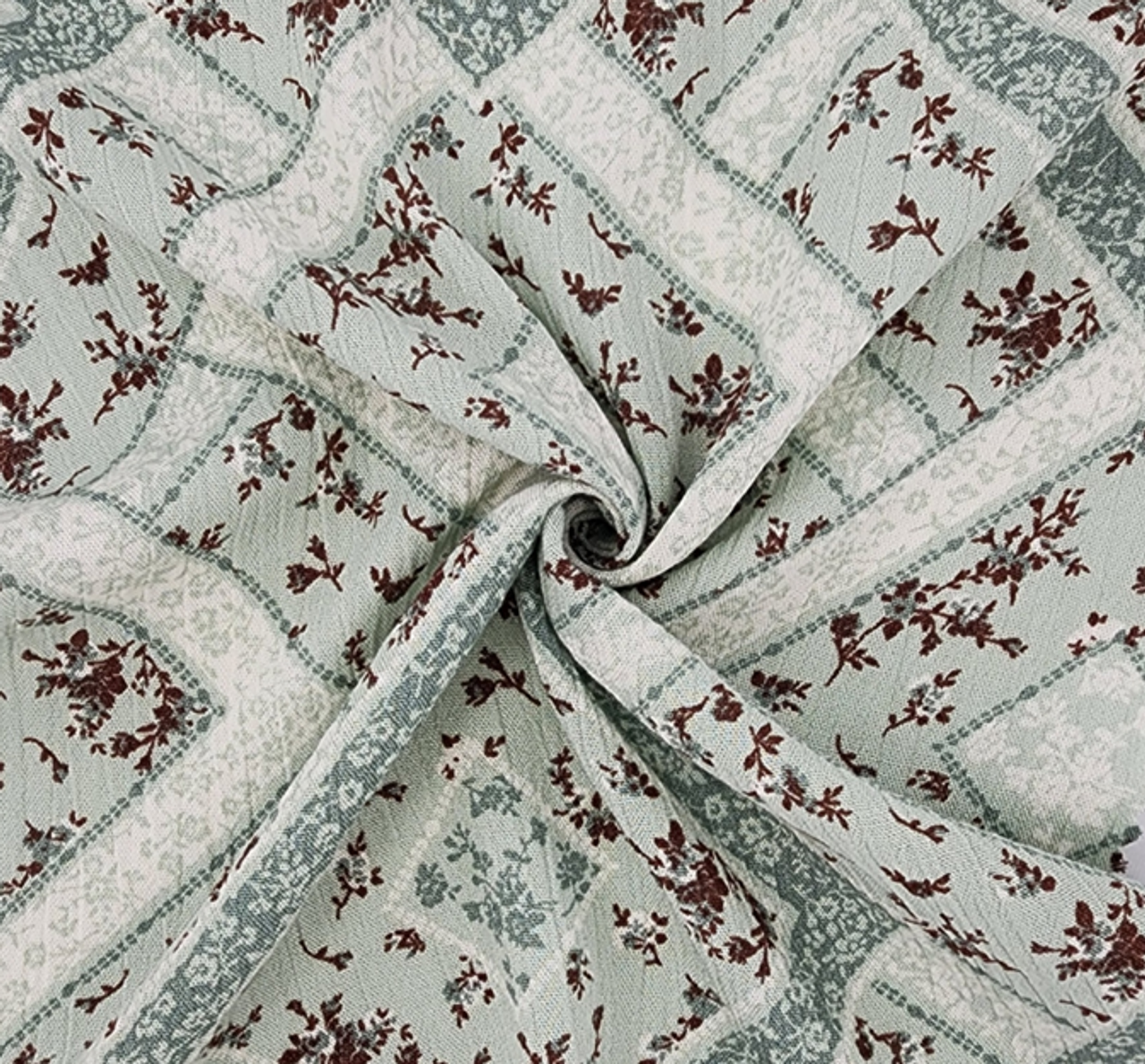 1 Yard Rayon Crinkle Lightweight Apparel Fabric for Dresses Skirts Reseda Green Width 50/52"