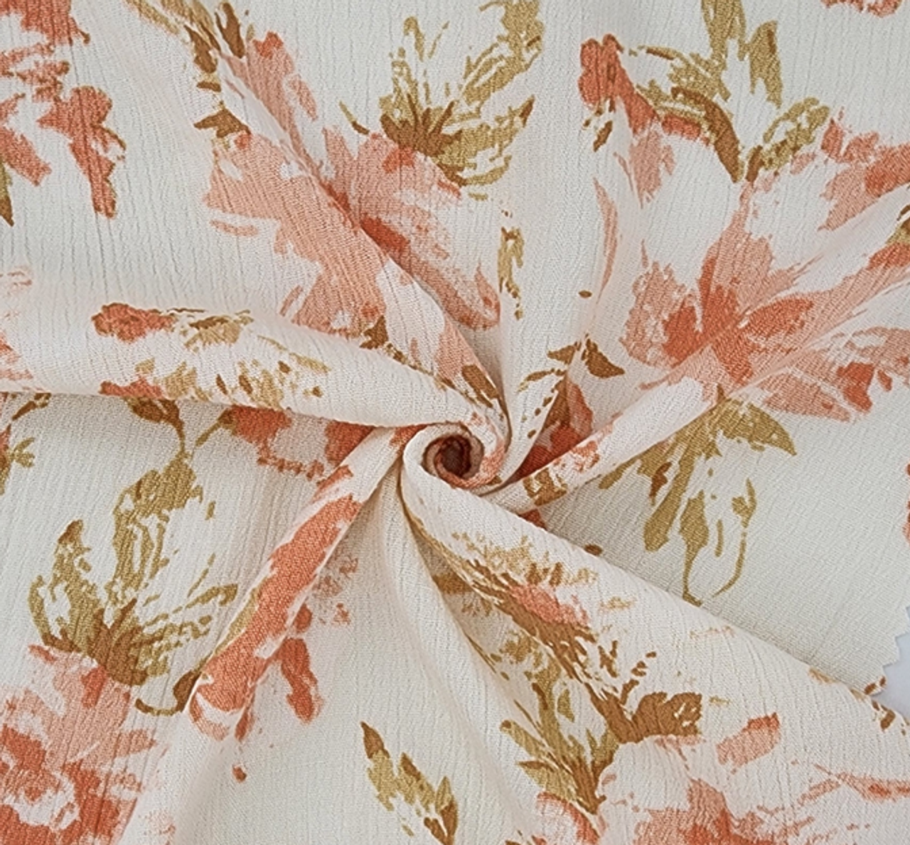 Cream Rayon 1 Yard Crinkle Fabric 50/52" Lightweight Textured Apparel Fabric