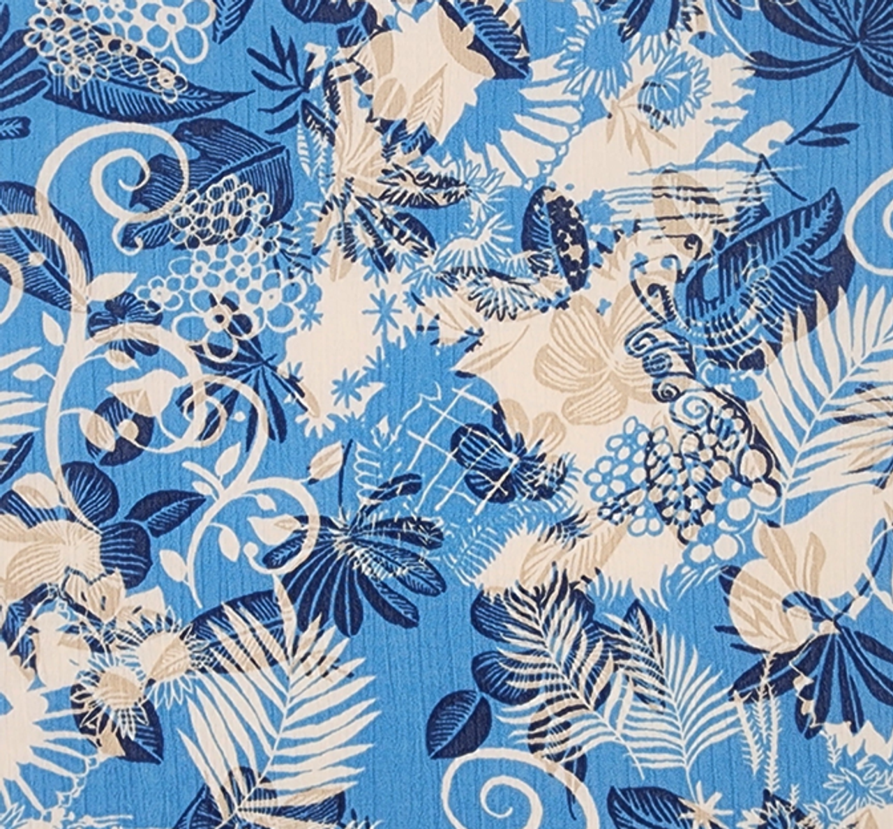 1 Yard Blue Rayon Crinkle Breathable Apparel Material Fabric Width 50/52"