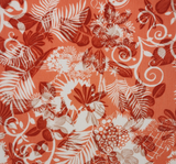 1 Yard Orange Breathable Rayon Crinkle Fabric Lightweight Textured Apparel Width 50/52"