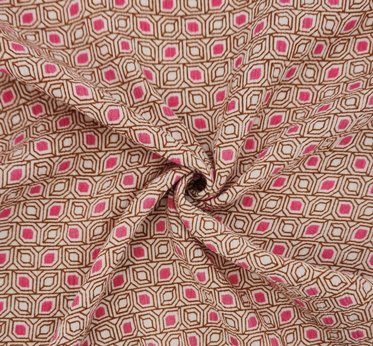 1 Yard Strawberry Colored Rayon Crinkle Breathable Lightweight Textured Fabric Width 50/52"