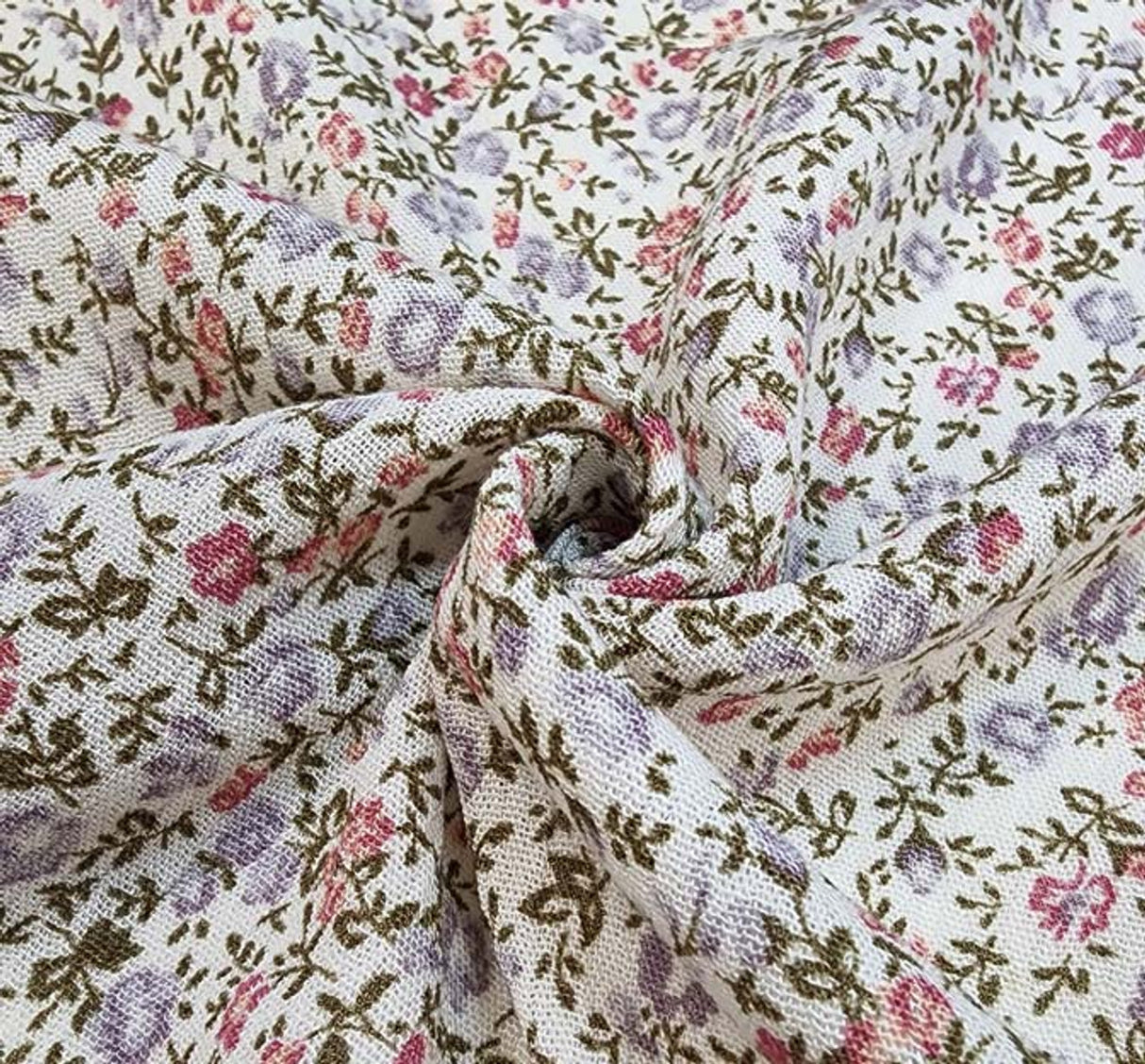 1 Yard Rayon Crinkle Lilac Marble Fabric for Dresses Blouses Skirts 50 52 Width