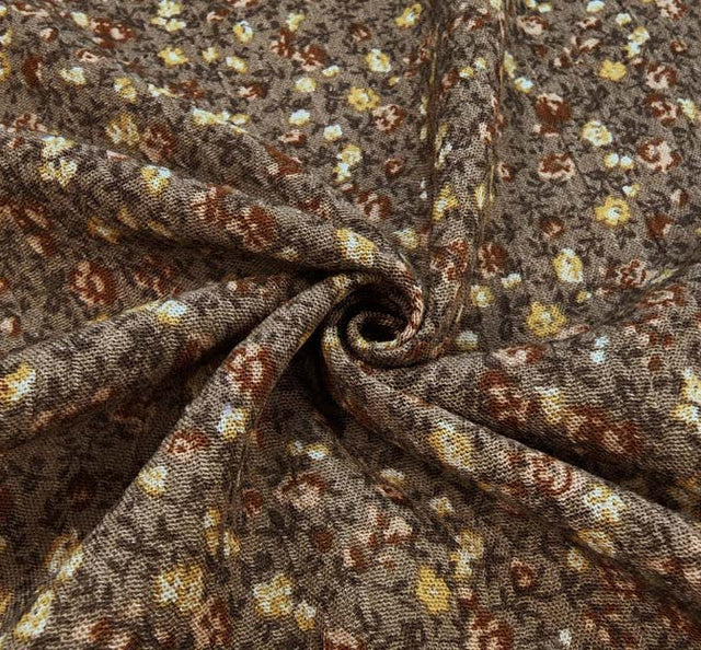 Rayon Crinkle 1A535 Rayon Fabric - Mocha, Crinkle Texture, 50/52" Width (1 Yard)