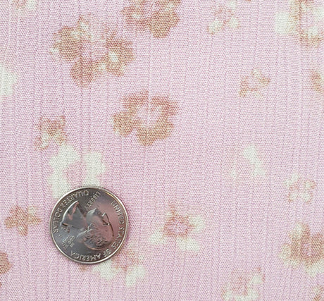 1 Yard Rayon Crinkle Pink Woven Fabric, 50/52? Wide 100% Rayon
