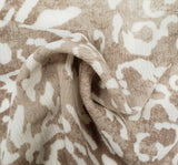 1 Yard Dark Taupe/Ivory Crinkle Rayon Woven Fabric 50/52 Inch Wide for Sewing and Apparel