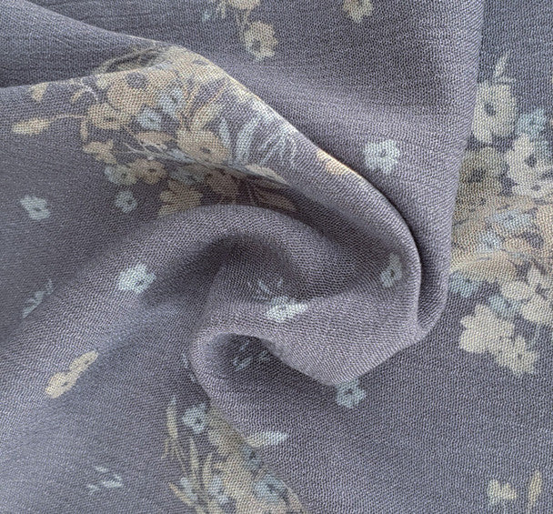 1 Yard Lightweight Warm Gray Rayon Crinkle Fabric for Dresses Skirts Blouses and Apparel 50/52" Width
