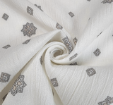 1 Yard Ivory Rayon Crinkle Fabric 50/52" Wide Lightweight Woven Crepon for Blouses