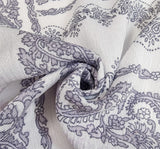1 Yard 50/52" Ivory Slate Rayon Crinkle Lightweight Woven Crepon for Apparel Sewing