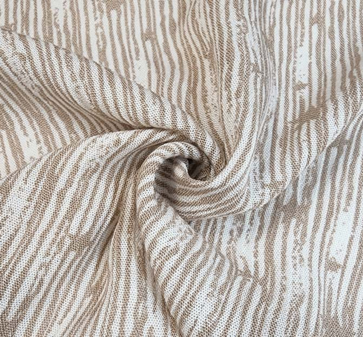 1 Yard Wide 50/52" Taupe Rayon Crinkle Fabric – Lightweight Crepon for Skirts