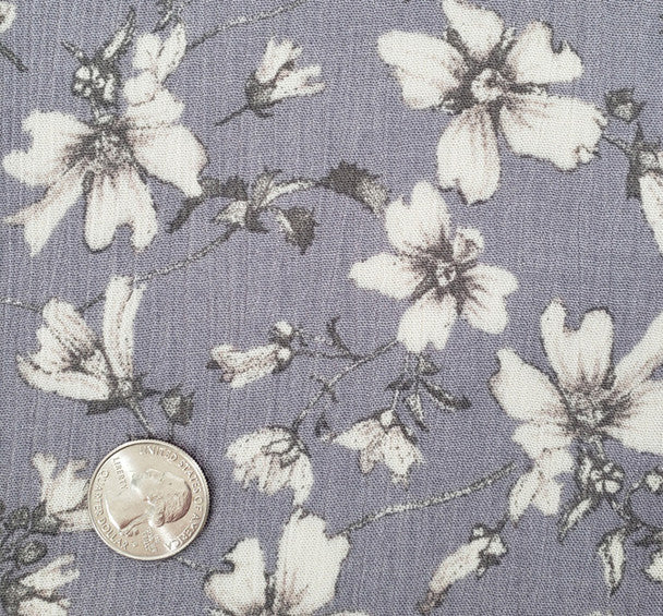 1 Yard Ash Gray Rayon Crinkle Fabric Lightweight Pleated Texture for Modern Dresses Elegant Blouses and Casual Skirts 50/52 Inch Width