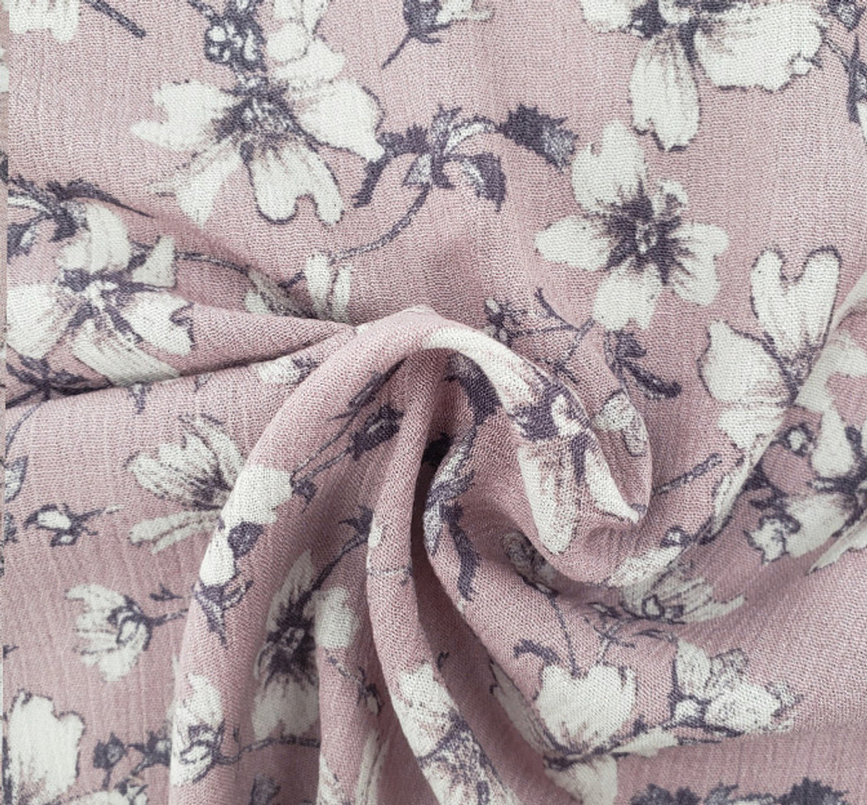 1 Yard Lightweight Rose Dust 50/52" Wide Crepon for Dresses & Skirts Coral Rayon Crinkle Fabric