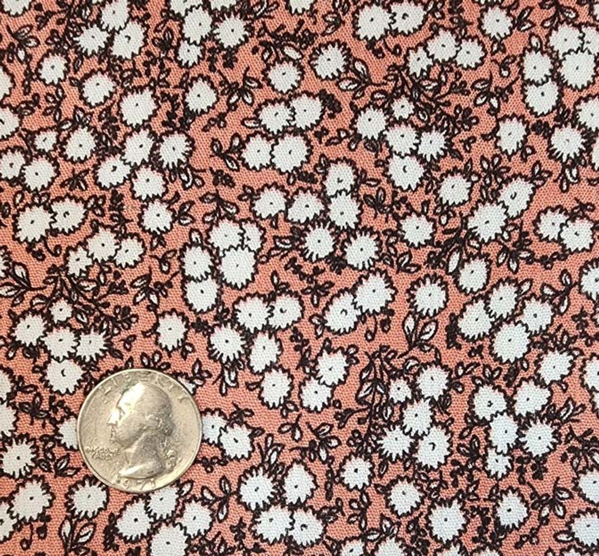 1 Yard Burnt Coral Rayon Crinkle Fabric Lightweight Textured Apparel Material 50/52 Inch Width