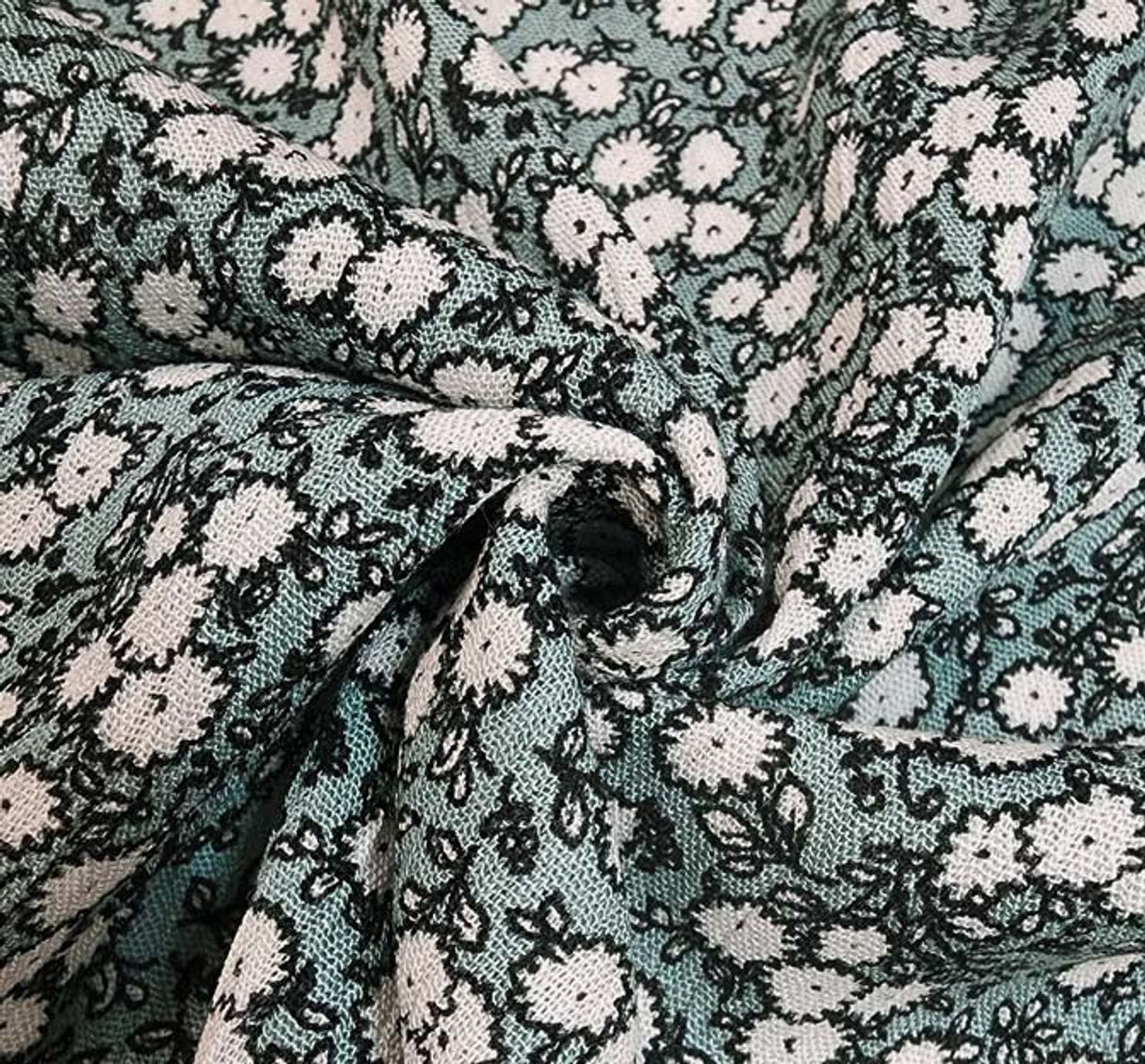 1 Yard Sage Rayon Crinkle Fabric Lightweight Textured Apparel Material 50/52 Inch Width