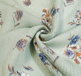 1 Yard Sky Blue Rayon Crinkle Crepon Fabric, 50/52" Wide Lightweight Woven Apparel Material