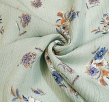 1 Yard Sky Blue Rayon Crinkle Fabric Lightweight Rayon 50/52 Inch Width