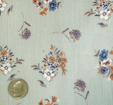 1 Yard Sky Blue Rayon Crinkle Fabric Lightweight Rayon 50/52 Inch Width