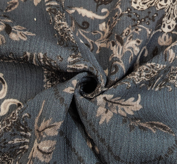 1 Yard Titan Grey Rayon Crinkle Fabric Rayon Lightweight Apparel 50/52 Inch Width