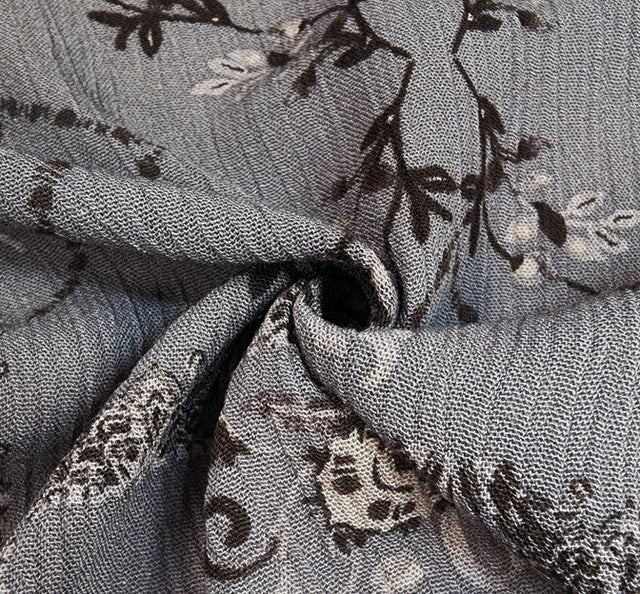 Rayon Crinkle 1D1587 100 Percent Rayon Fabric - Warm Gray, Crinkle Texture, 50/52" Width