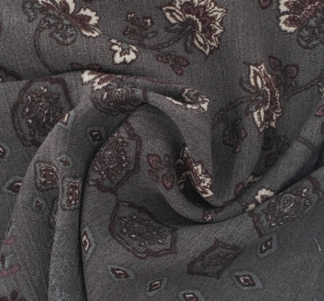 1 Yard Soft Warm Gray Rayon Crepon Crinkle Fabric Rayon Apparel Textile 50/52 Inch Width