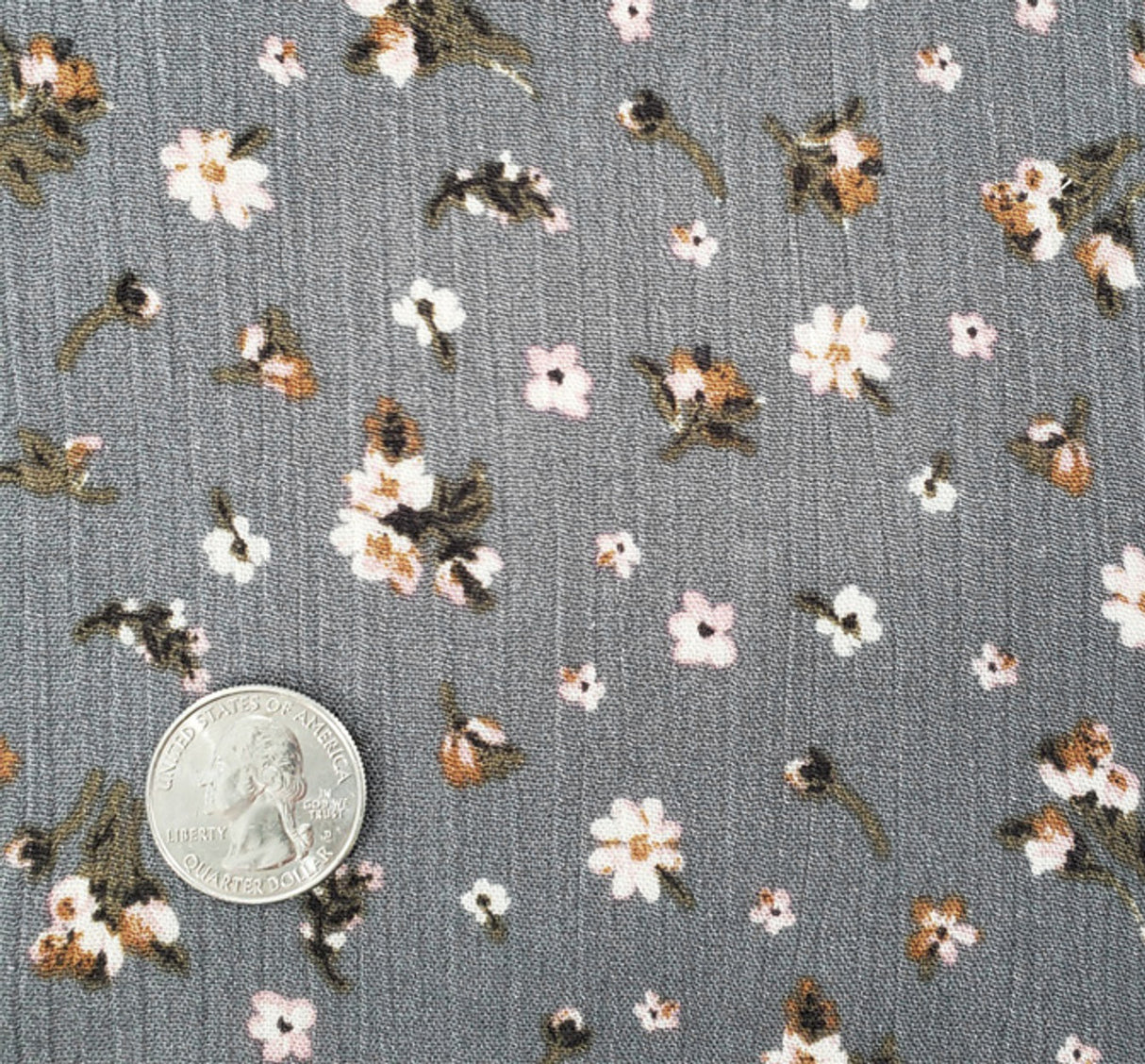 1 Yard Textured Warm Gray Rayon Fabric Lightweight Crinkle Apparel Use 50/52 Inch Width