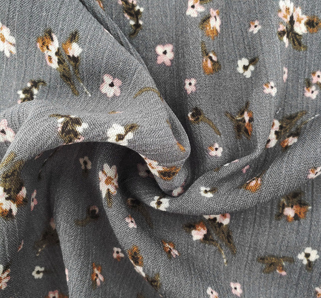 Rayon Crinkle 1D1615 Rayon Fabric - Warm Gray Crinkle Texture, 50/52" Width (1 Yard)