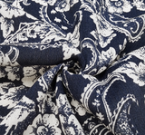 1 Yard Navy Rayon Crinkle Fabric For Dresses Blouses Skirts Lightweight Apparel 50/52" Width