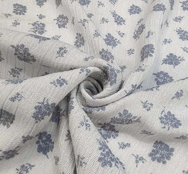 Rayon Crinkle 1D730 Rayon Fabric - Cool Gray Crinkle Texture, 50/52" Width (1 Yard)
