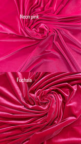 Hot Pink Stretch Velvet Fabric - Hot Pink, 58"-60" Width