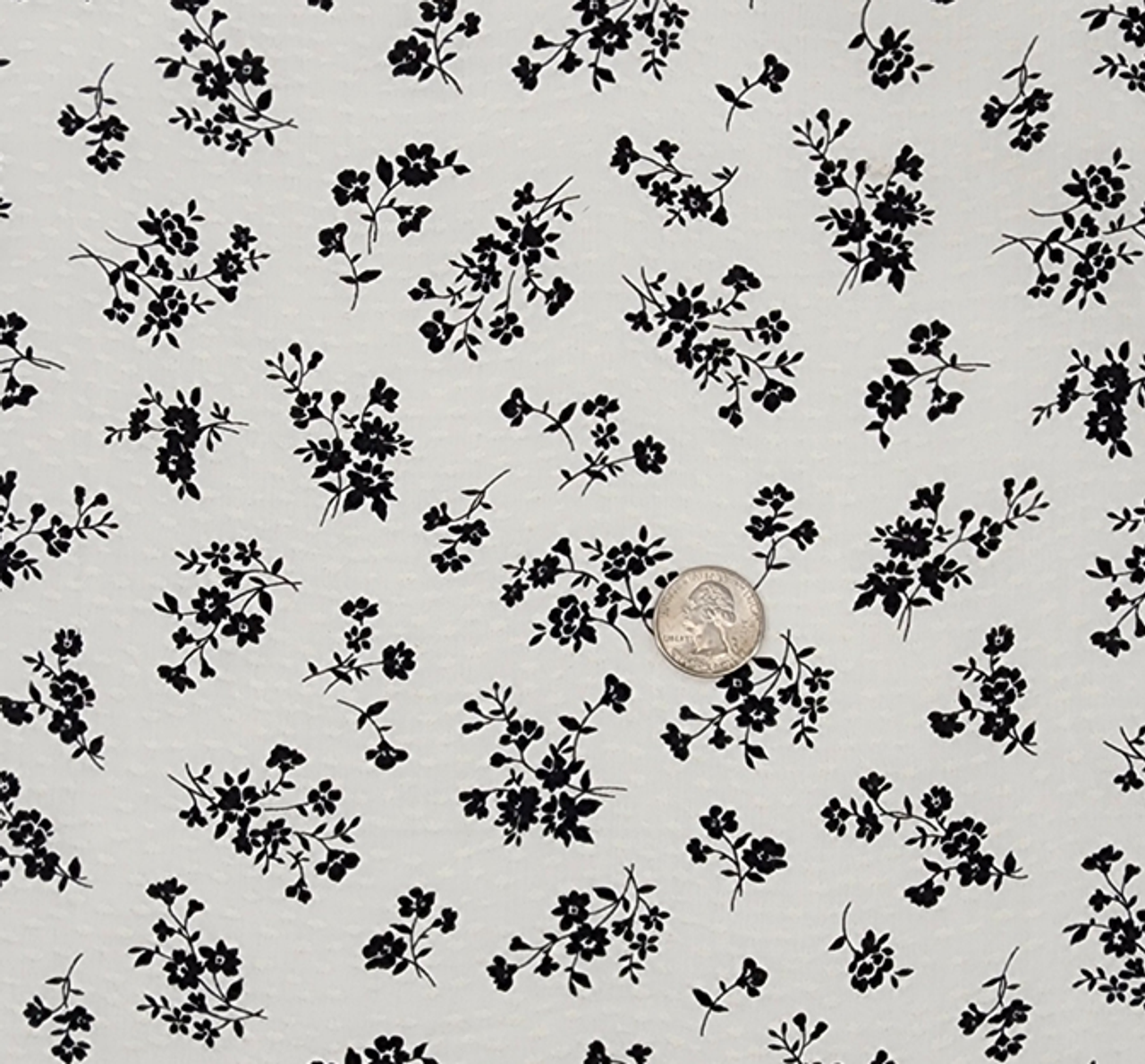 1 Yard Off White or Black Rayon Dobby Dot Jacquard Fabric 53/54" Wide