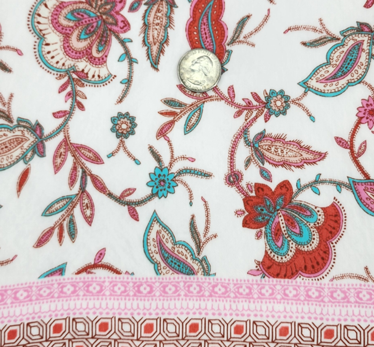 1 Yard Pink Rayon Nylon Poplin Fabric Lightweight Soft Material for Apparel 57/58 Inches Wide