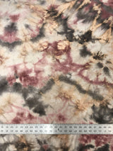 Vintage Look Tie Dye Print Polyester Rayon Spandex Sweater Knit Fabric - Burgundy, Blue, Olive, 58-60" Width