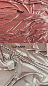 Blush Mauve Polyester Spandex Stretch Velvet Fabric - Soft Draping, Blush Mauve, 58"-60" Width