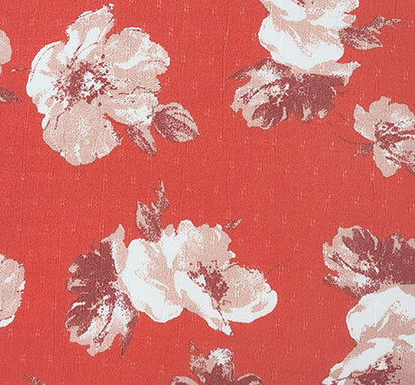 1 Yard Premium Orange Jacquard Rayon Fabric, 57/58” Wide Lightweight Apparel Material