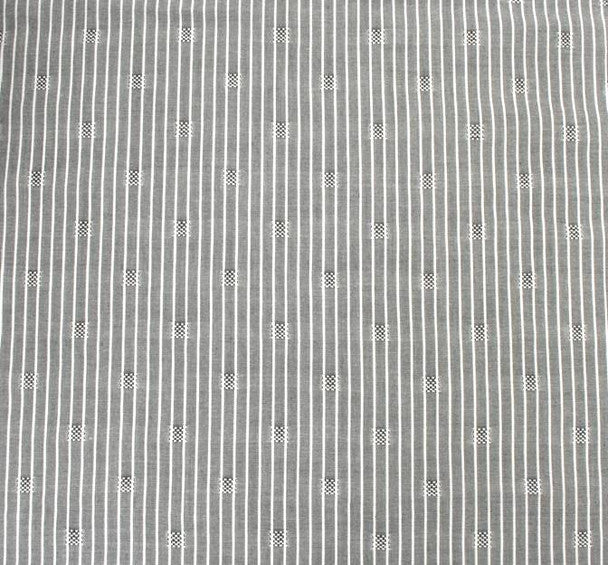 1 Yard Rayon Dobby Pin Stripe Fabric Gray/Ivory Lightweight Apparel Material 57/58" Wide